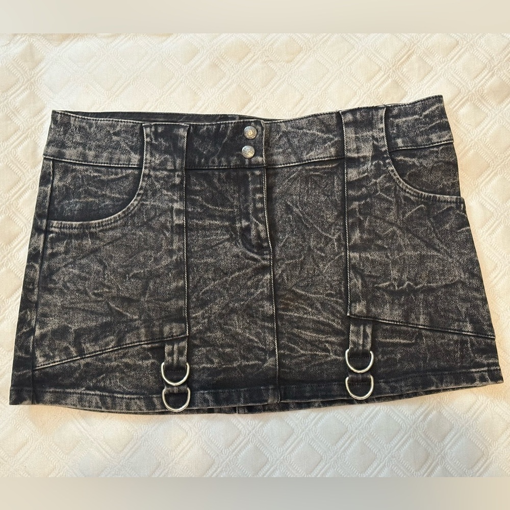 Super Rare Vintage 90s Lip Service Stretch Denim Mini Skirt sz Large